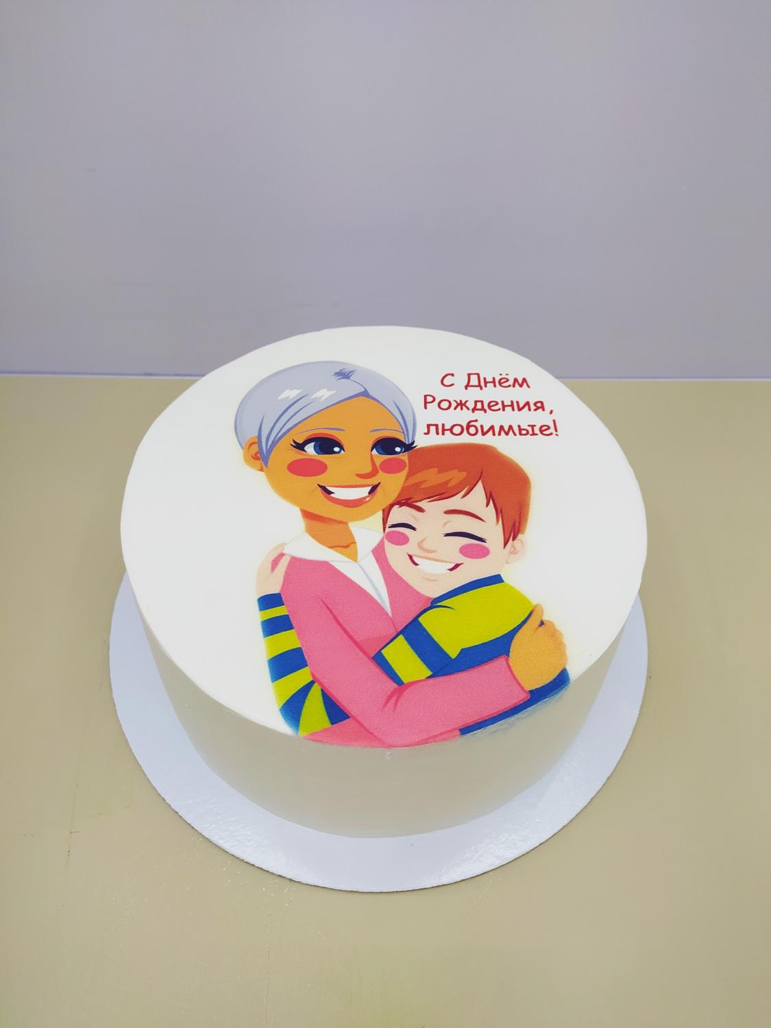 Торт на День Рождения Ванильный с клубникой #48 на сайте https://cake64.ru/ кондитерской Ваниль Корица