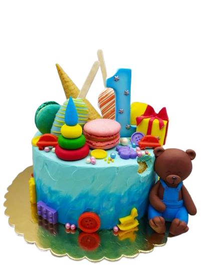 Детский торт Ванильный с клубникой #35 в кондитерской cake64.ru фото