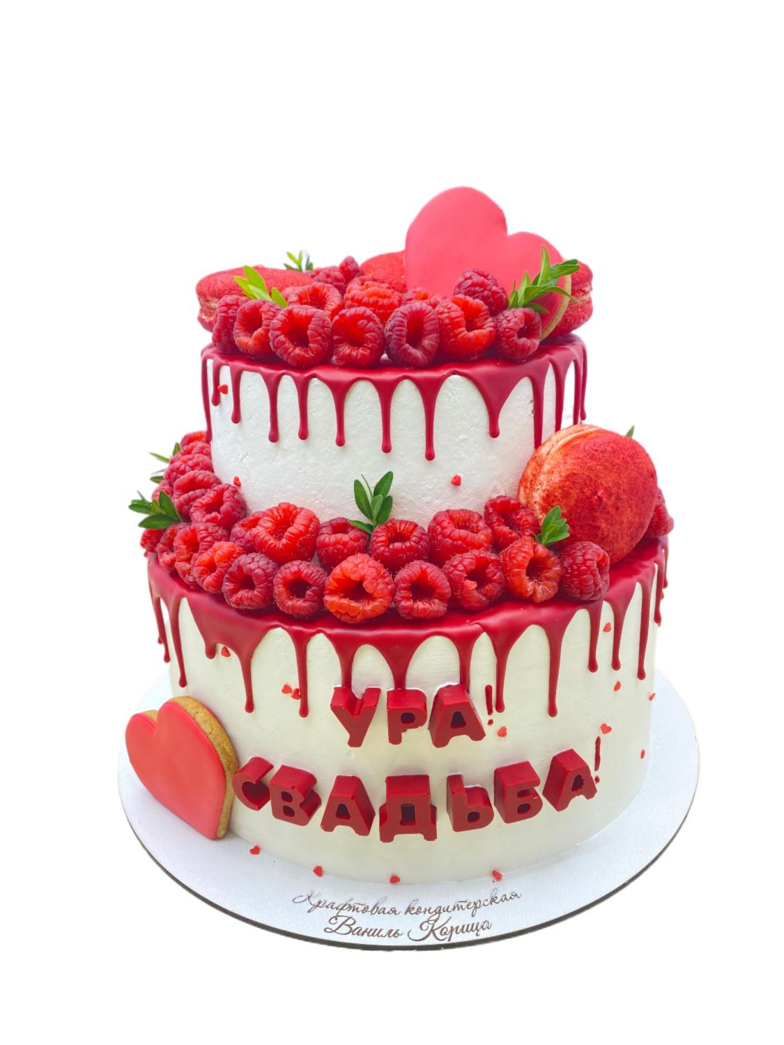 Свадебный двух-ярусный торт #169 в кондитерской cake64.ru фото