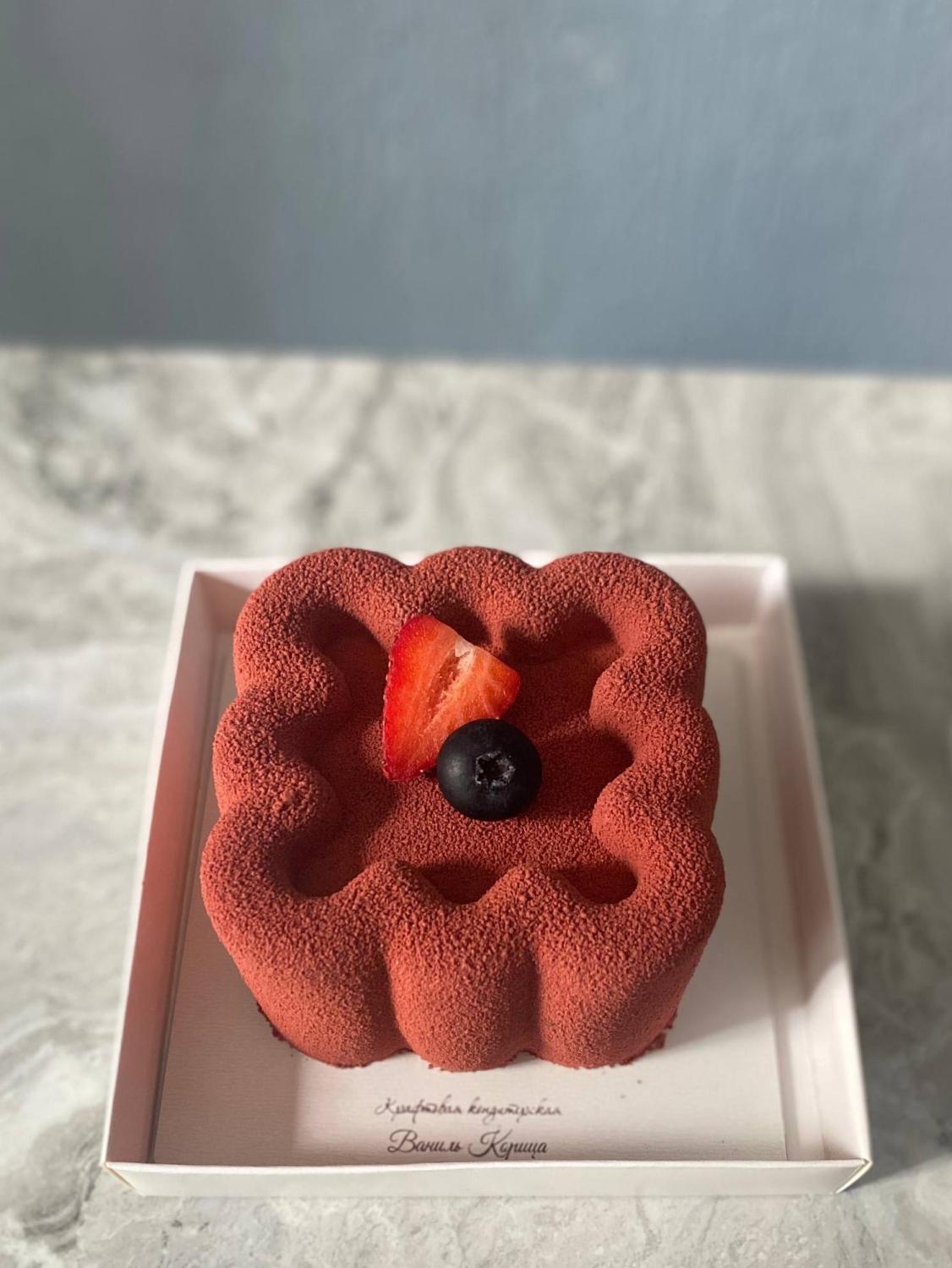 Бенто торт Молочный ломтик квадрат #319 на сайте https://cake64.ru/ кондитерской Ваниль Корица