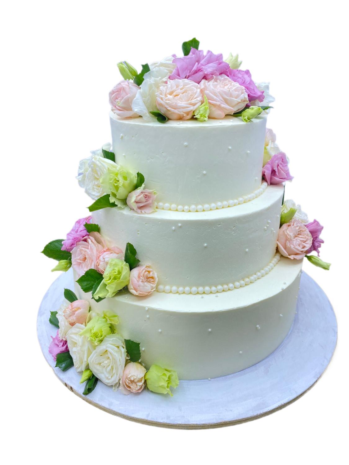 Свадебный торт многоярусный #124 в кондитерской cake64.ru фото