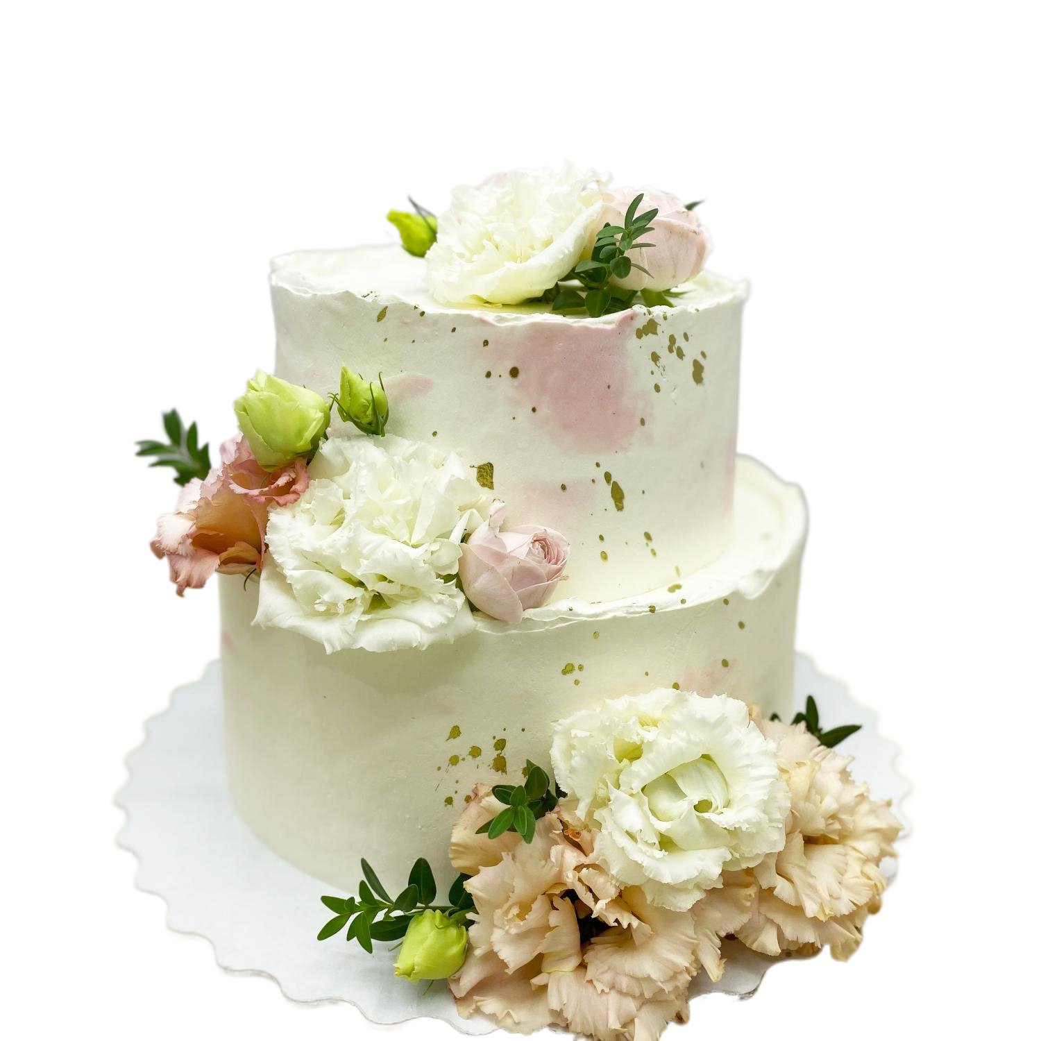 Свадебный торт двух-ярусный #14 в кондитерской cake64.ru фото