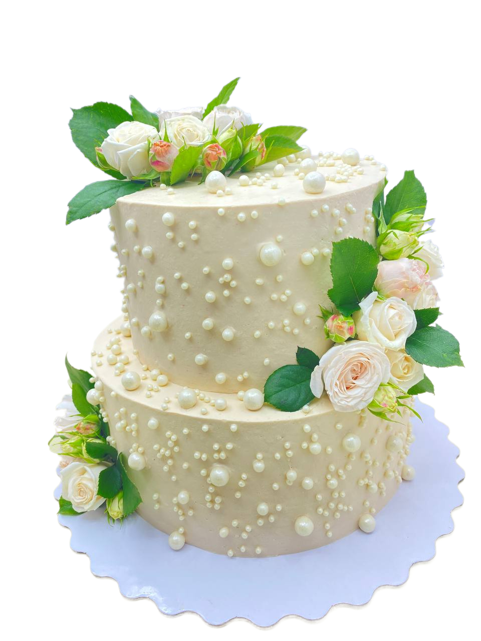 Свадебный двух-ярусный торт #182 в кондитерской cake64.ru фото