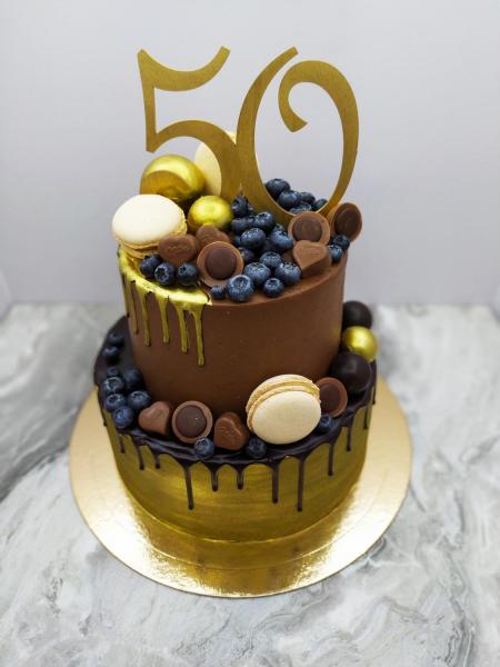 Торт на День Рождения двух-ярусный #45 в кондитерской cake64.ru фото